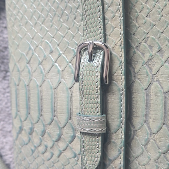 Brahmin Purse Shoulder Bag Snake Snakeskin Handbag Neutral Bag 12" x 9" - Picture 7 of 8